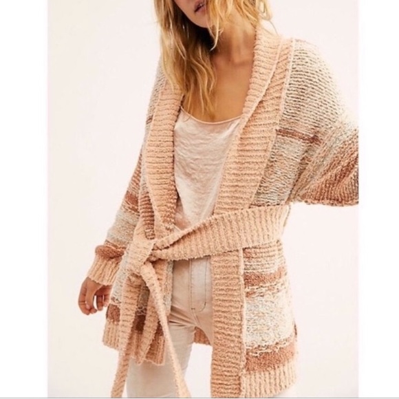 Free People Sweaters - Free People Cozy Cabin Chunky Knit Chenille Inside Out Cardigan NWT